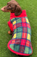 Plaid Fleece Dachshund Jumper: Water & Mud Repellent Dog Coat