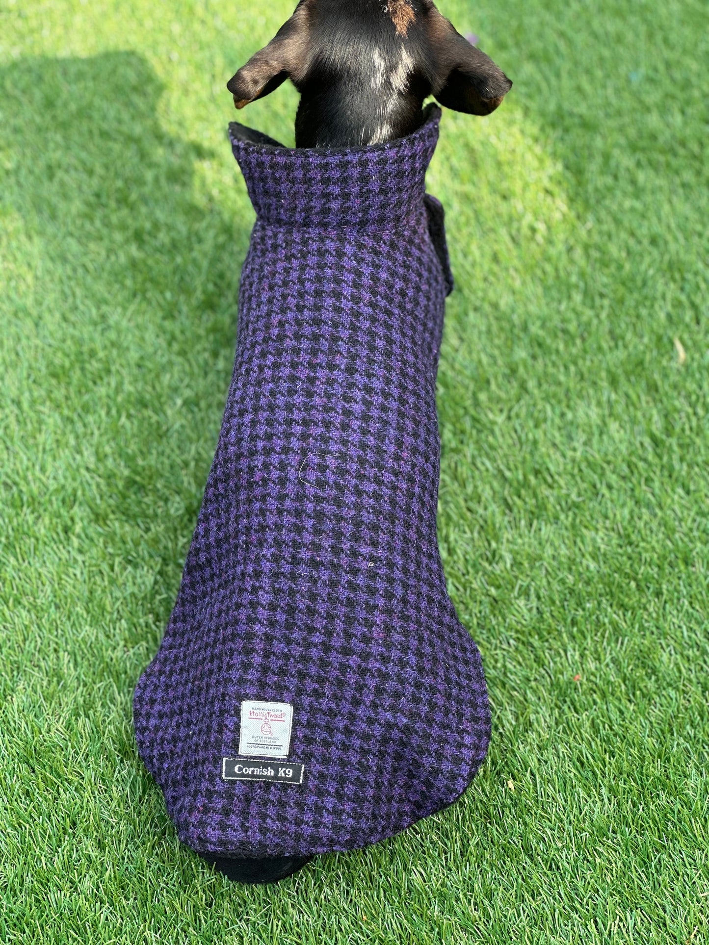 Harris Tweed Dachshund Coat: Fleece Lined Wool Dog Jacket