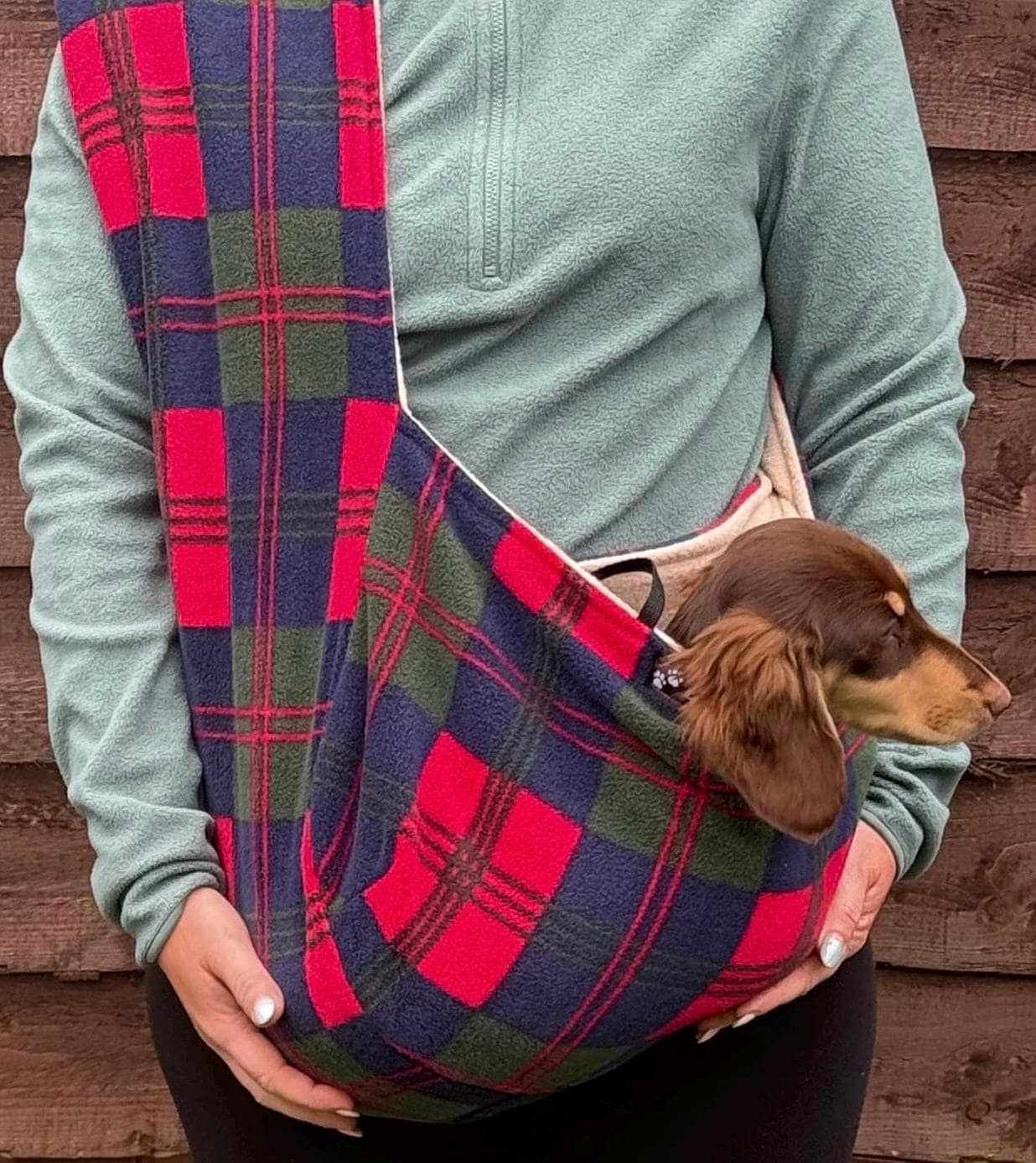 Polar Fleece Dog Sling Carrier: Small Dog & Puppy Travel Bag