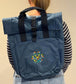 Floral Paw Print Roll Top Backpack: Recycled Polyester Dog Rucksack