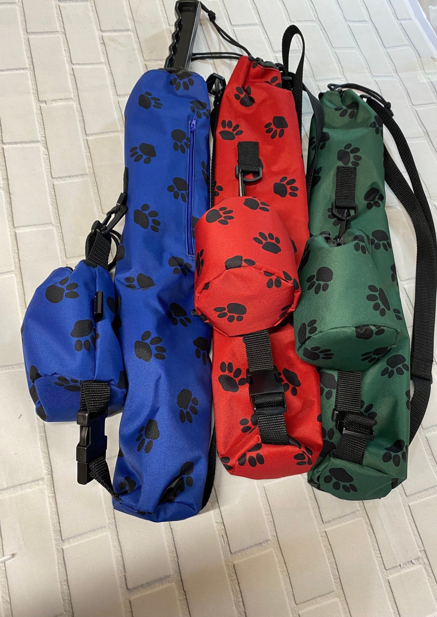 Paw Print Dog Ball Launcher Sling Bag: Waterproof Treat Pouch