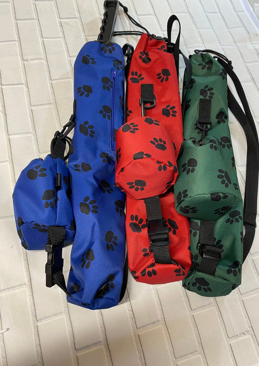 Paw Print Dog Ball Launcher Sling Bag: Waterproof Treat Pouch