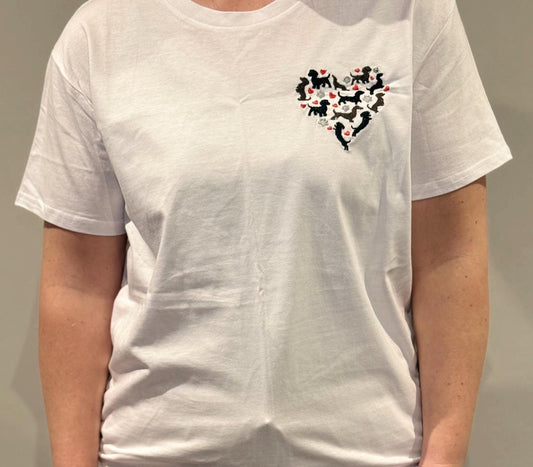 Embroidered Dachshund T-Shirt: Cotton Doxie Lover Tee