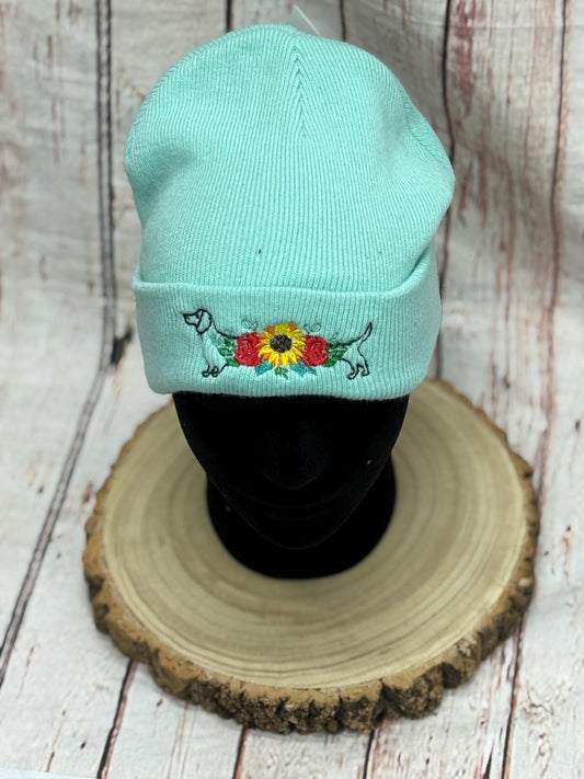 Embroidered Dachshund Beanie: Soft Acrylic Dog Lover Gift