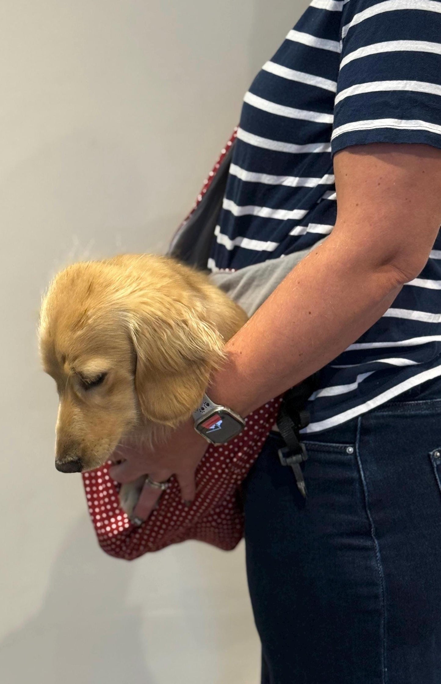 Polka Dot Dog Sling: Lightweight Cotton Puppy Carrier