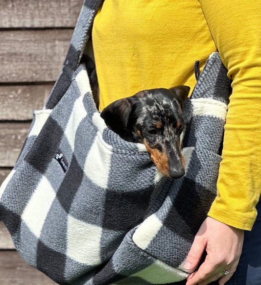 Padded Fleece Dog Sling Carrier: Dachshund Puppy Sling Bag