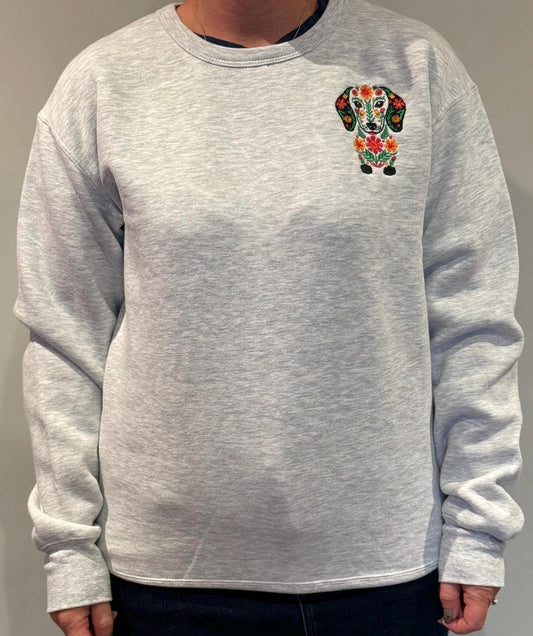 Embroidered Dachshund Sweatshirt: Dog Lover Gift