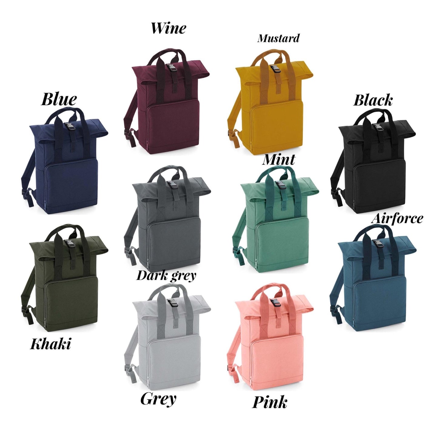Dachshund Embroidered Roll Top Rucksack: Recycled Polyester Dog Lover Gift