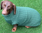 Cable Knit Dachshund Jumper: Soft Jersey Fleece, Cornish K9