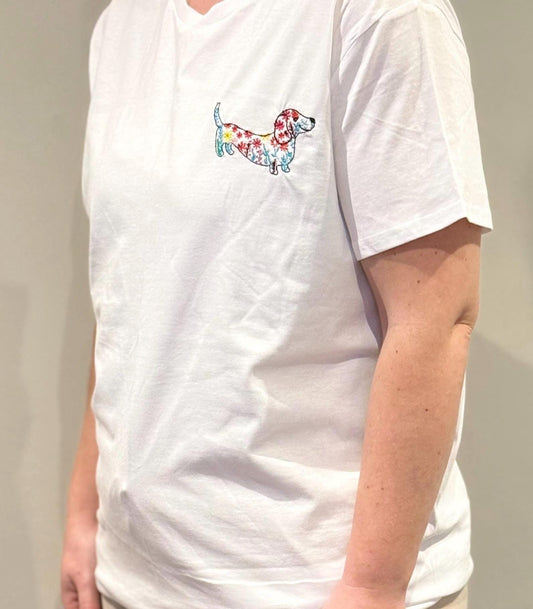 Embroidered Dachshund T-shirt: Personalized Dog Lover Gift