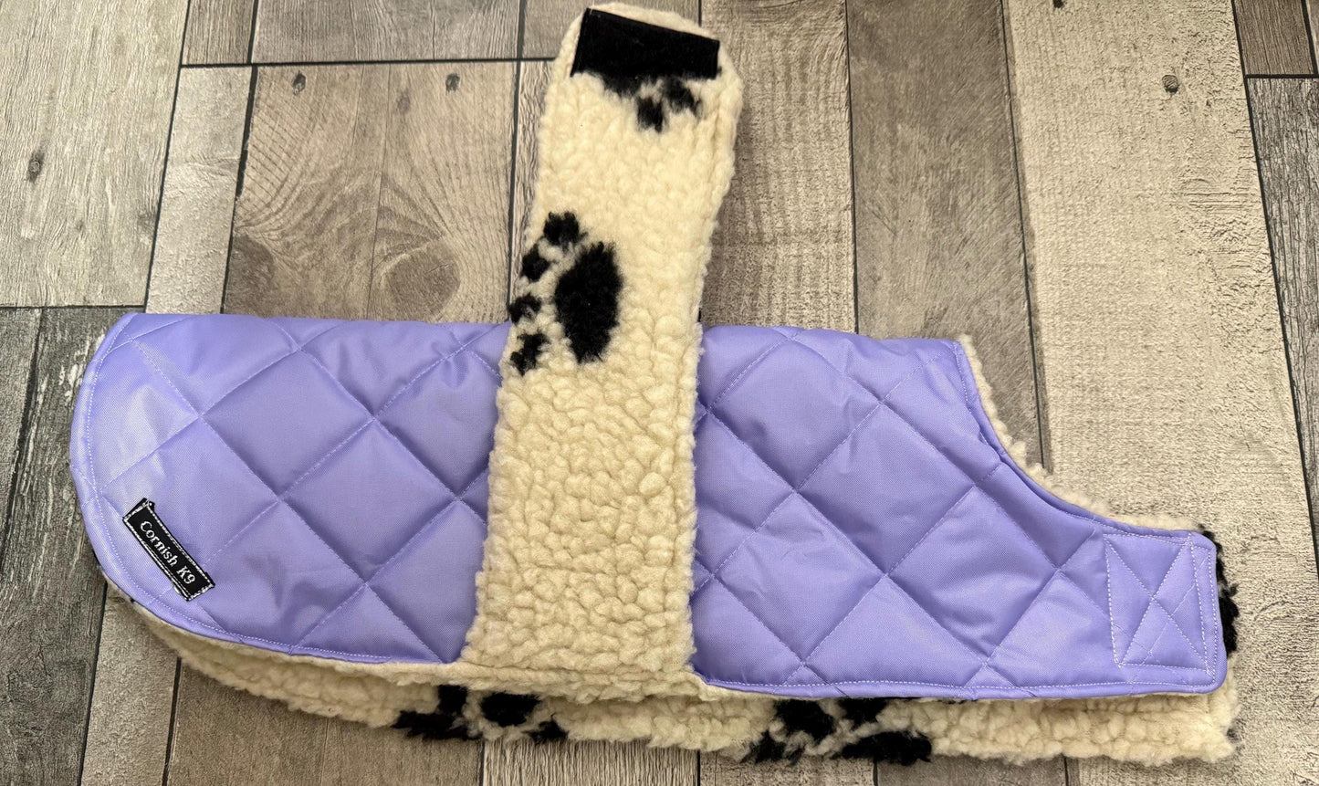 Dachshund winter Quilted Dog Coat: Water-Resistant Sherpa fur Lined Winter Jacket