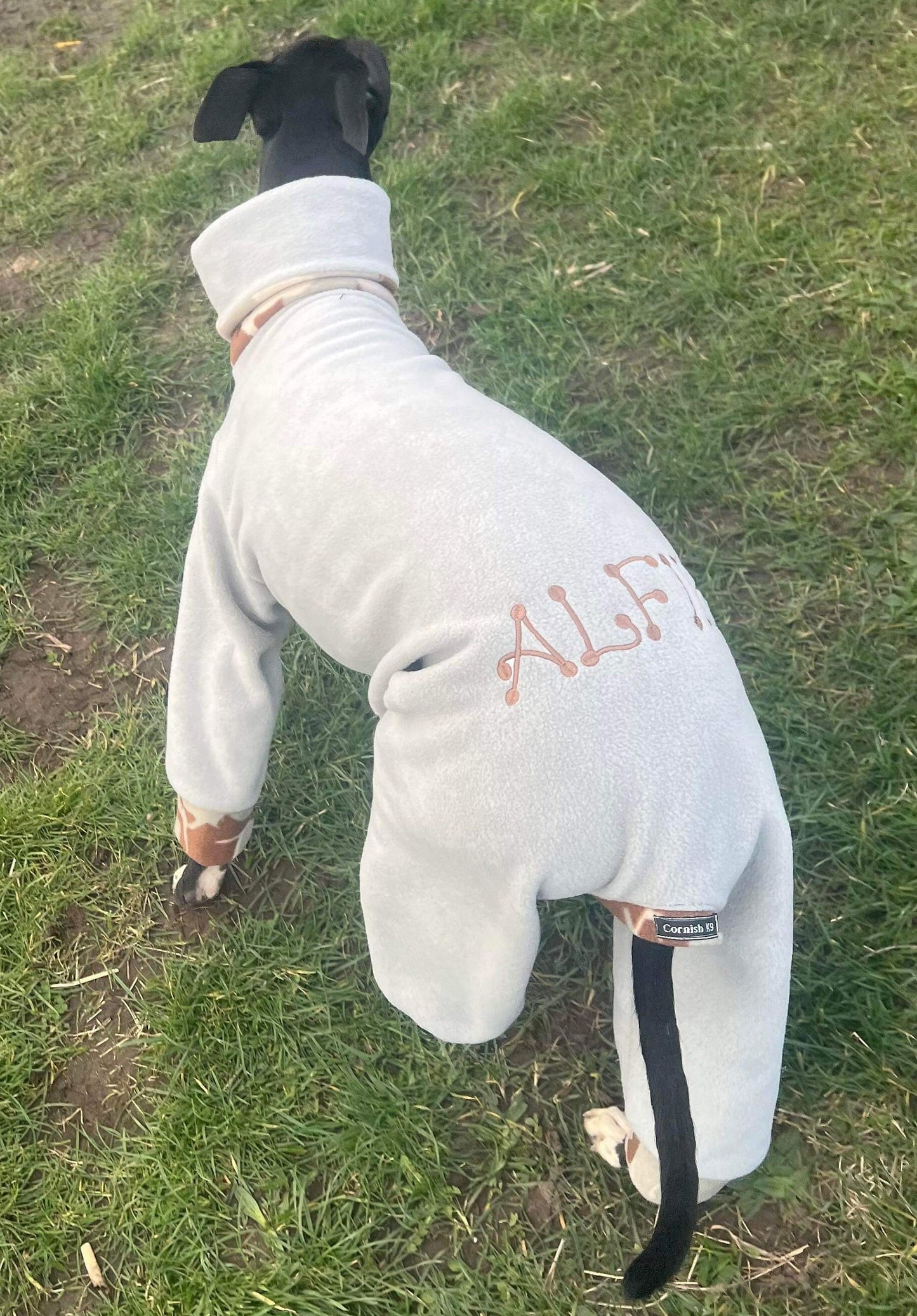 Whippet Fleece Jumpsuit: Water & Mud Repellent Dog Pajamas