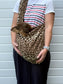 Leopard Print Dachshund Dog Sling Carrier: Polar Fleece, Swivel Hook