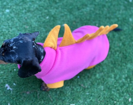 Dachshund Dino Fleece Jumper: Warm, Water-Resistant Dog Coat