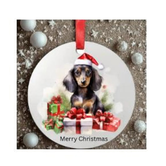 Personalized Dachshund Christmas Bauble: Ceramic Christmas Tree Decoration