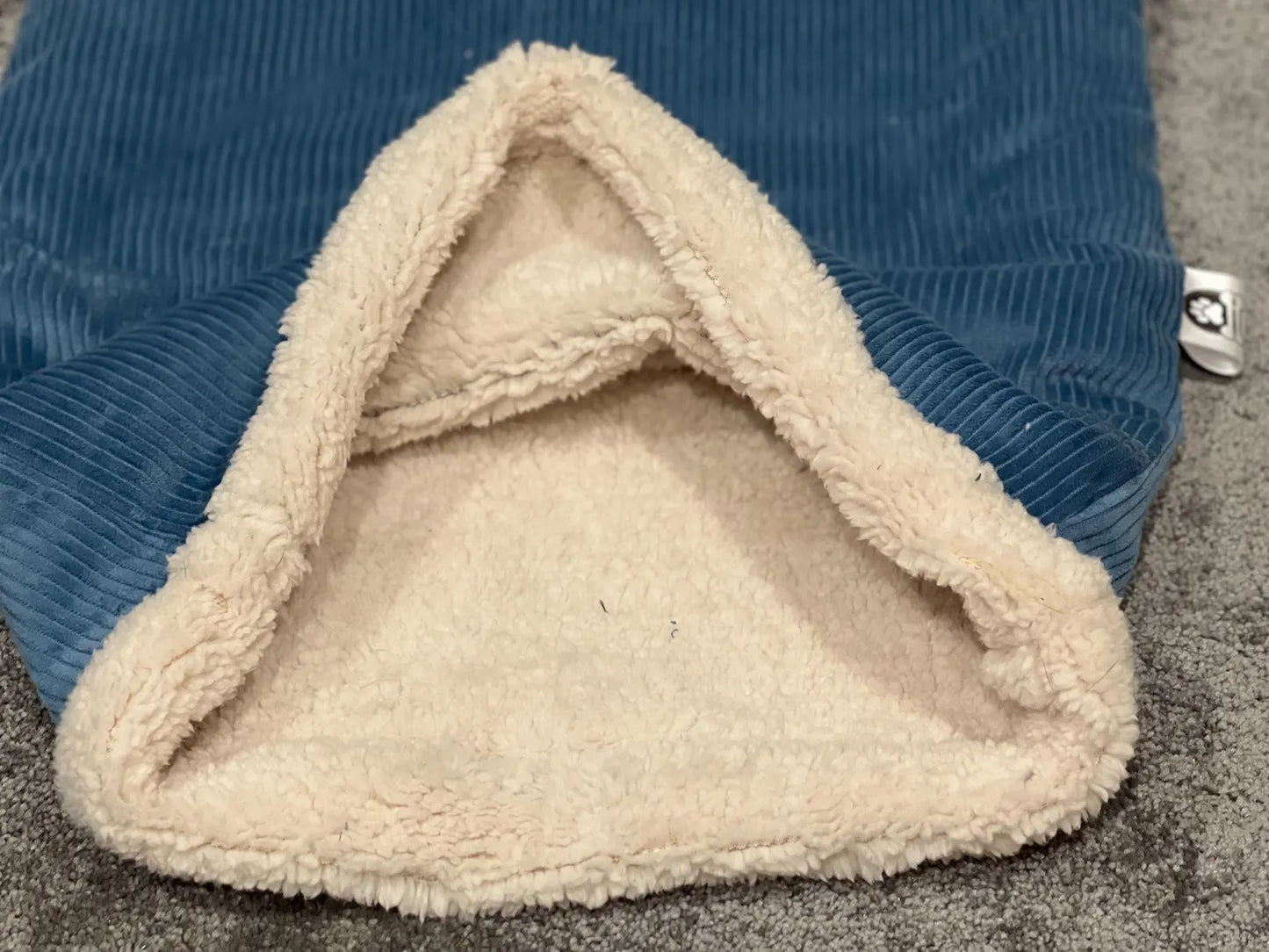 Corduroy Dog Snuggle Sack | Fleece Lined Burrow Bed for Dachshunds & Dogs