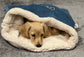 Corduroy Dog Snuggle Sack | Fleece Lined Burrow Bed for Dachshunds & Dogs