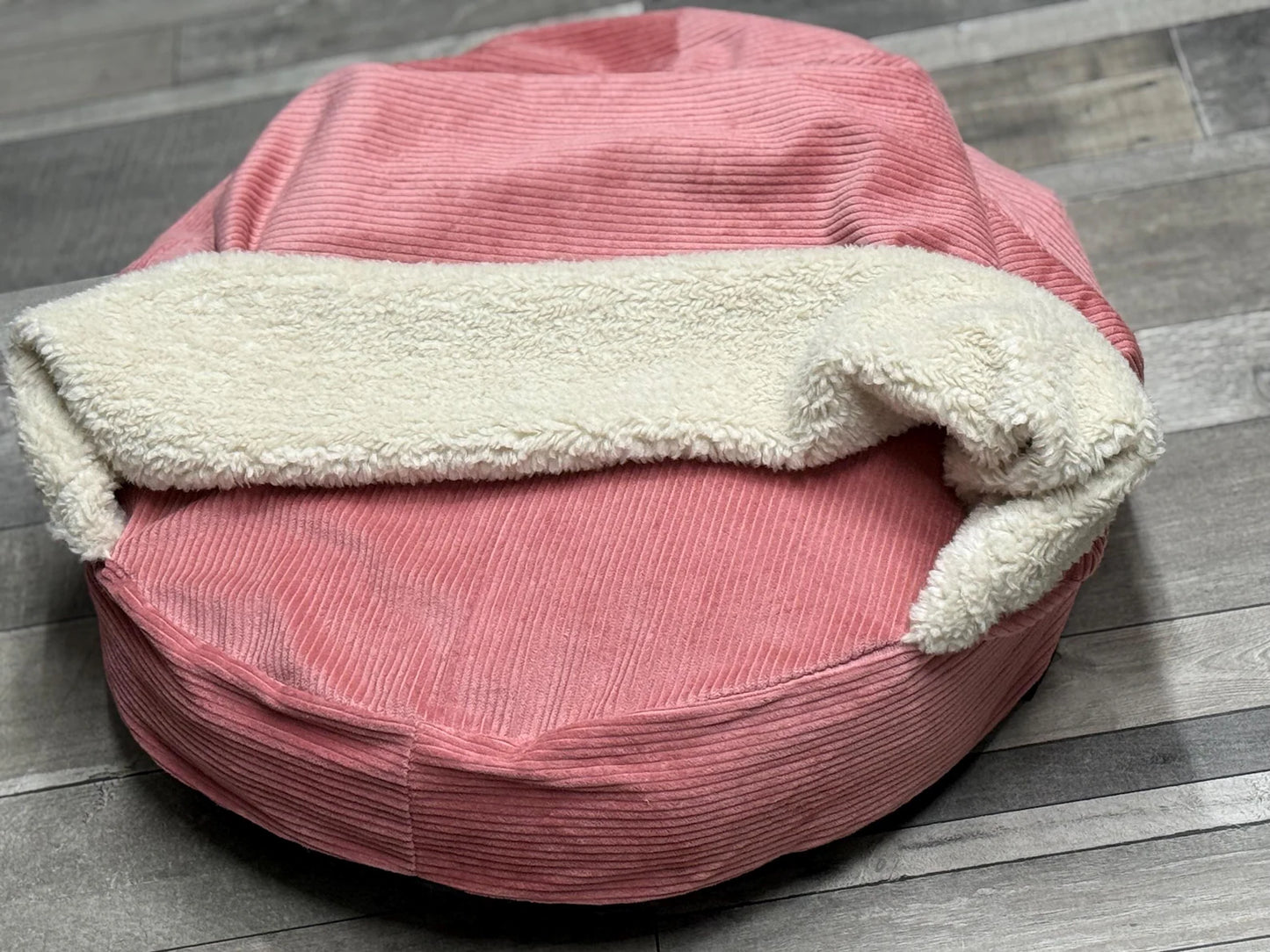 Luxury Corduroy Dog Bed Cave | Sherpa Fleece Lined Burrow Bed for Dachshunds & Dogs