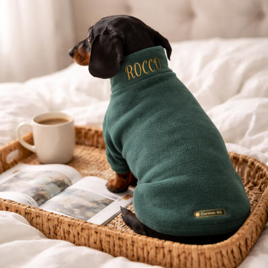 Personalised Dachshund Fleece Jumper | Embroidered Name