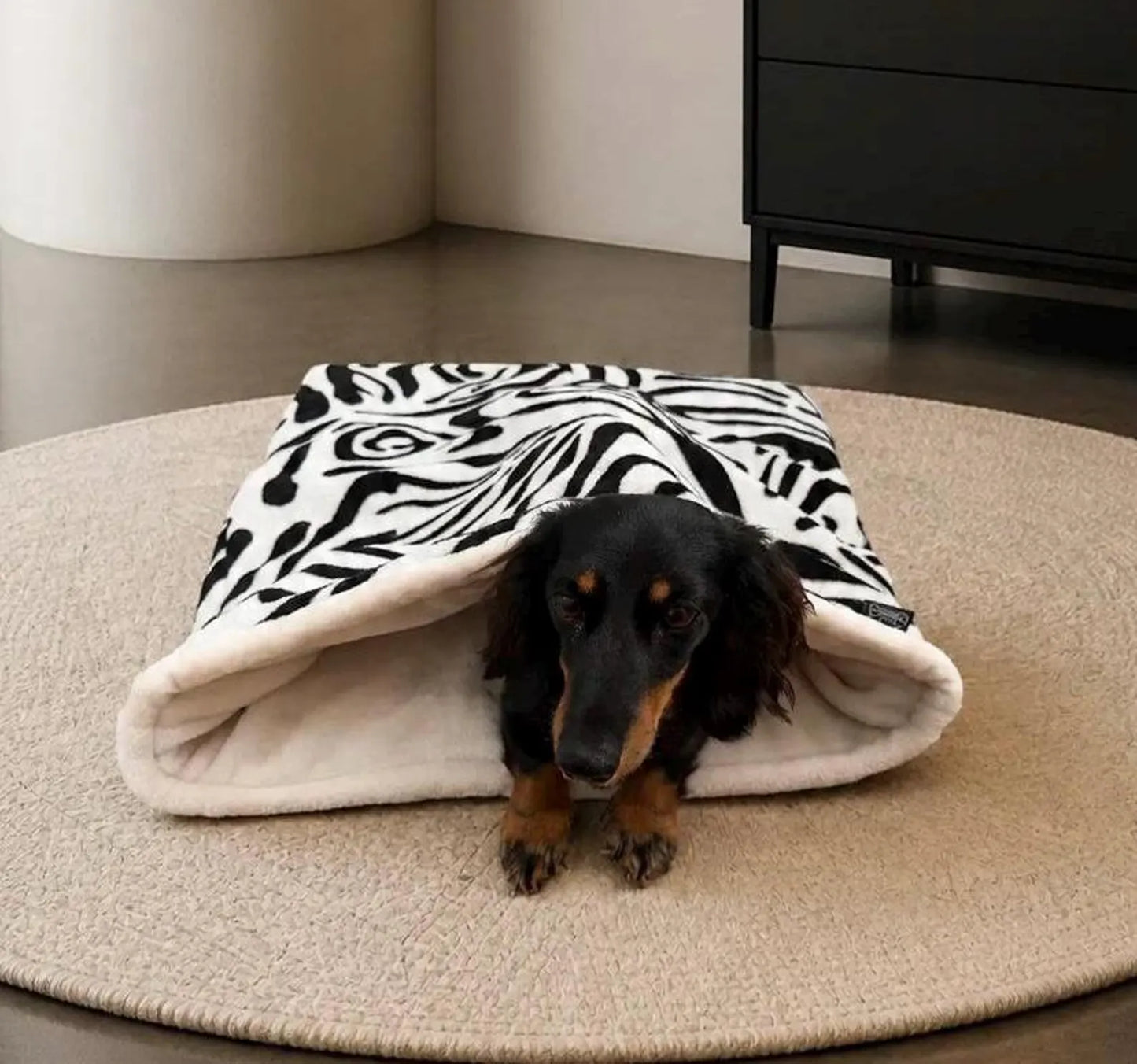 Luxury Dog Snuggle Sack | Padded Fleece Burrow Bed for Dachshunds & Dogs