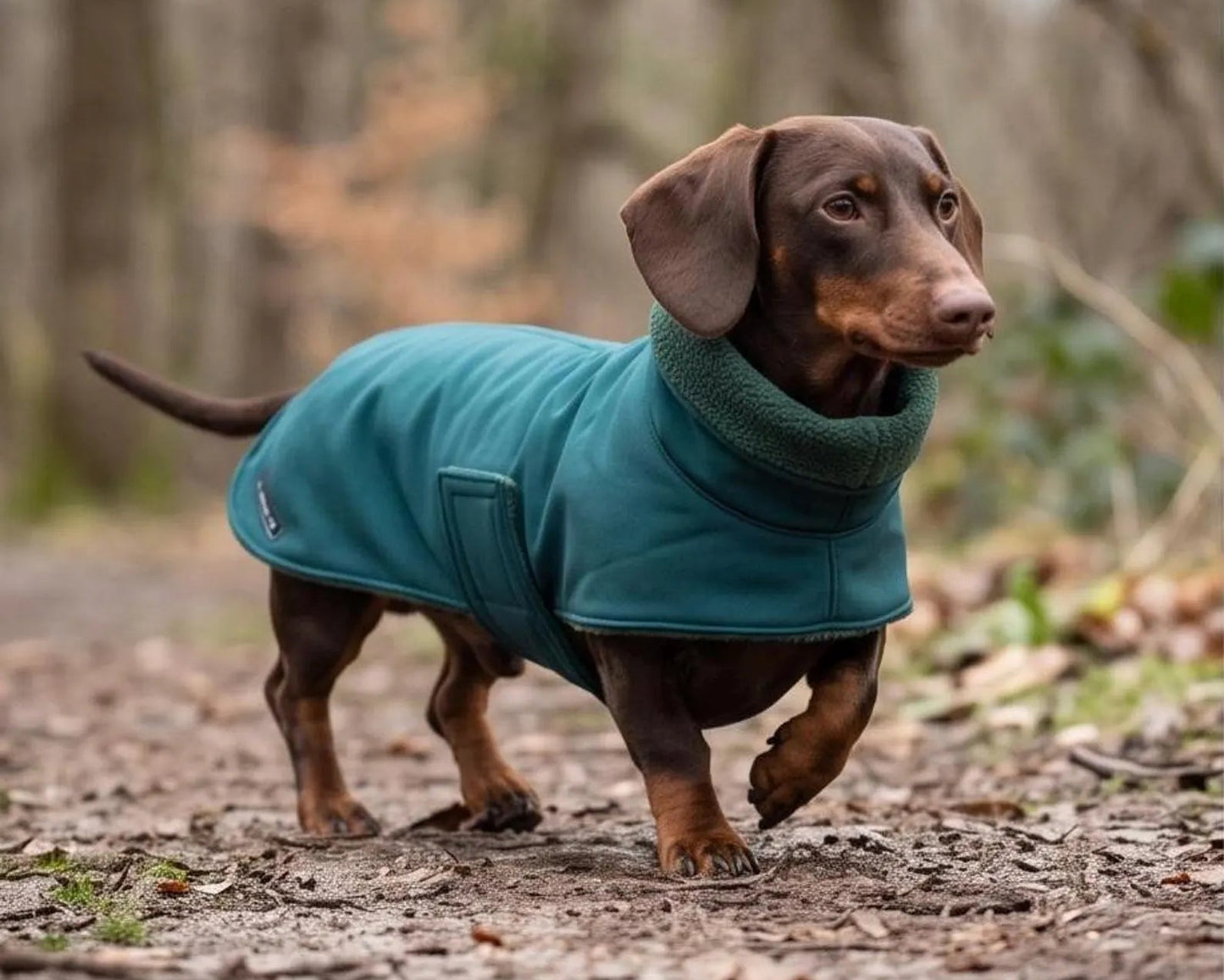 Waterproof Dachshund Softshell Coat | Fleece Lined Raincoat