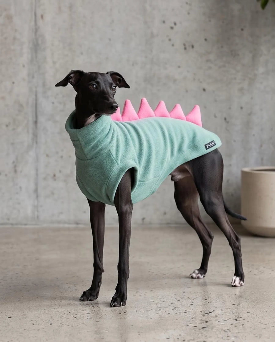 Italian Greyhound Dinosaur Fleece Jumper | Water Repellent Iggy Dog Jumper