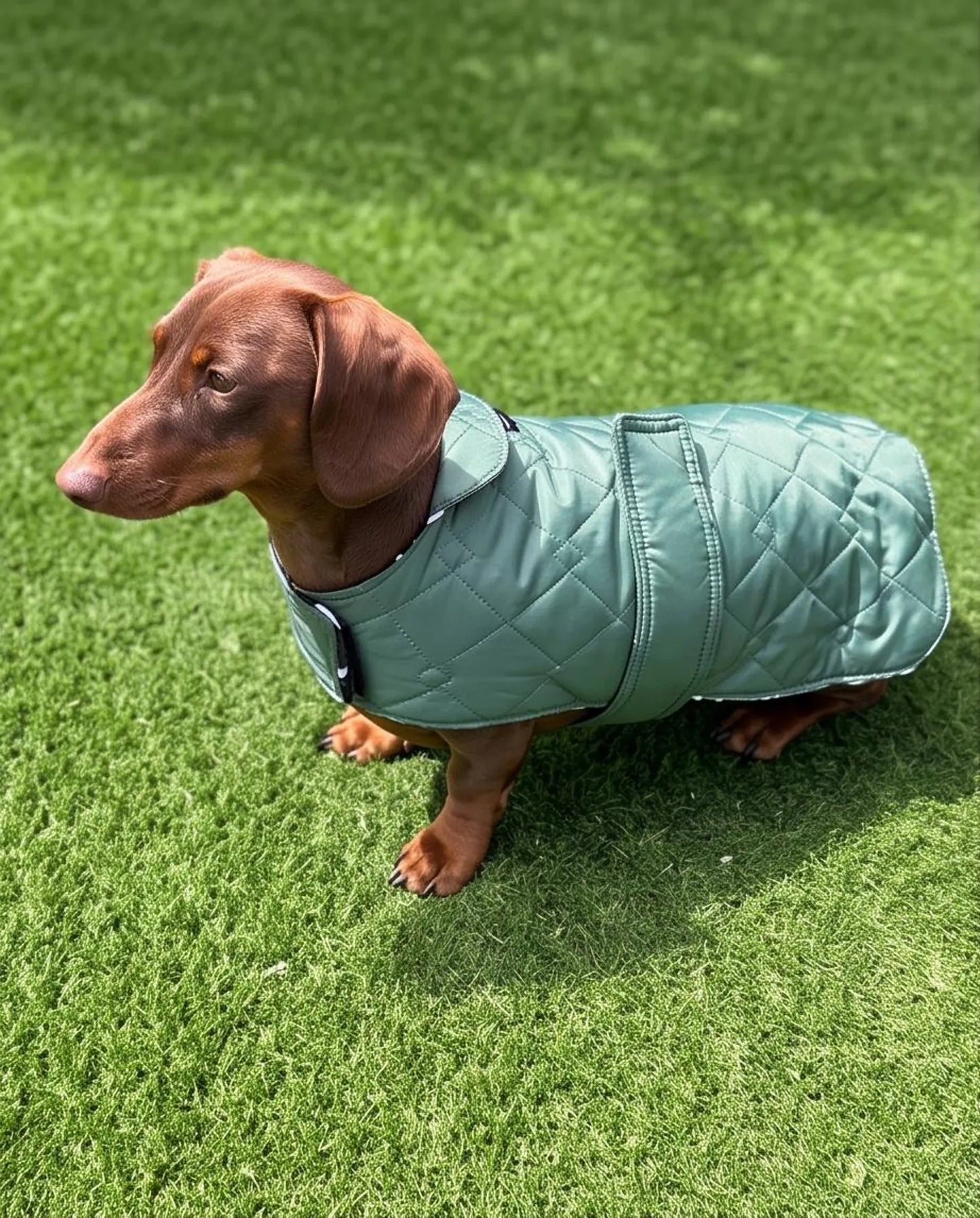 Dachshund Quilted Winter Coat | Warm Fleece Lined Dog Jacket