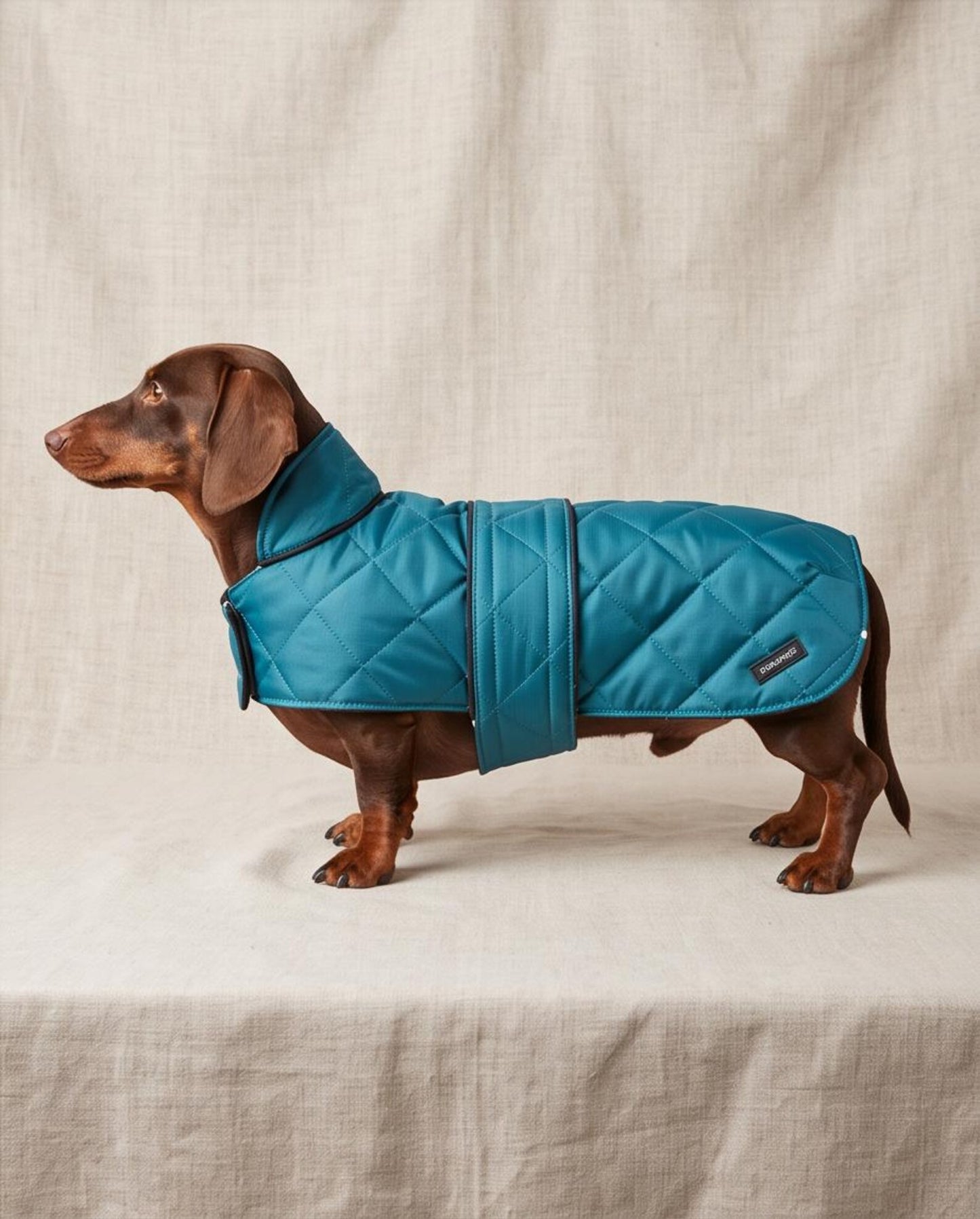 Dachshund Quilted Winter Coat | Warm Fleece Lined Dog Jacket