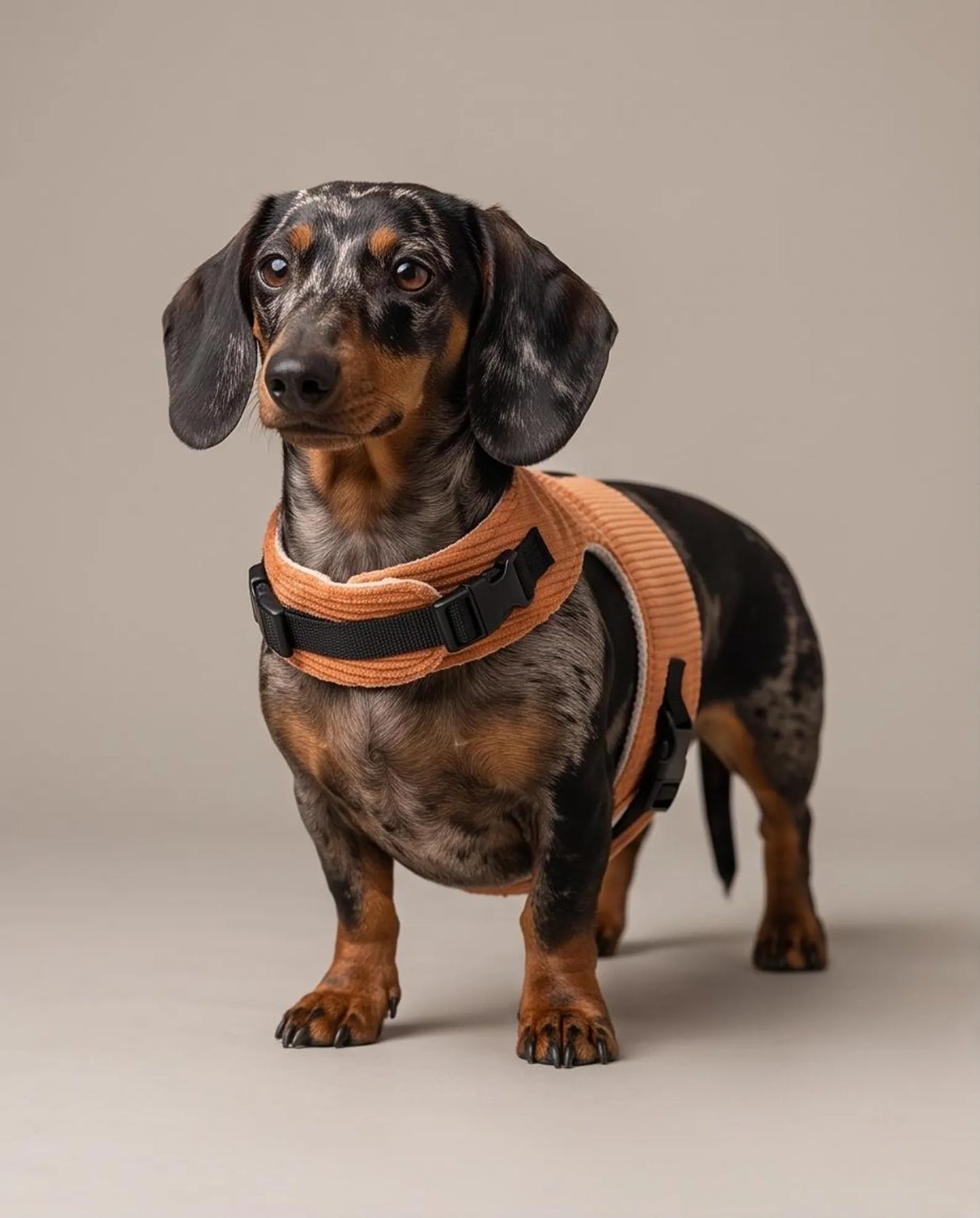 Corduroy Dachshund Harness | Fleece Lined Adjustable Dog Harness
