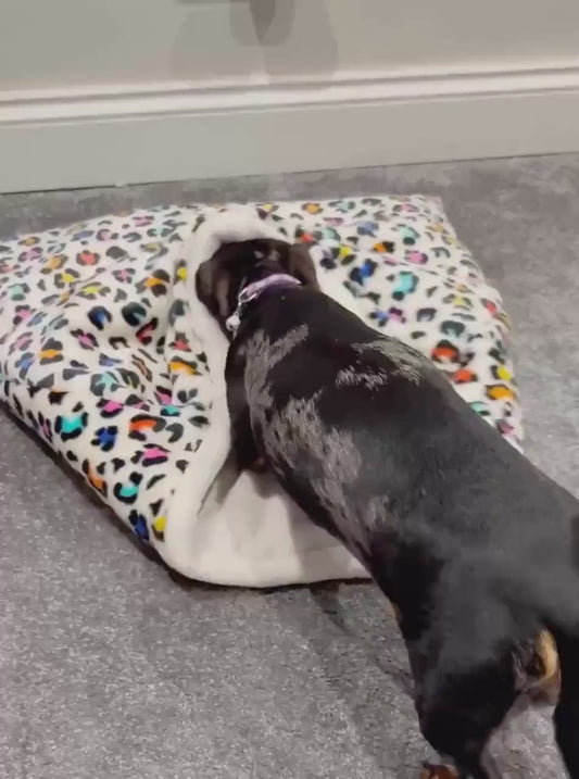 Fleece Dog Snuggle Sack: Padded Cuddle Bed